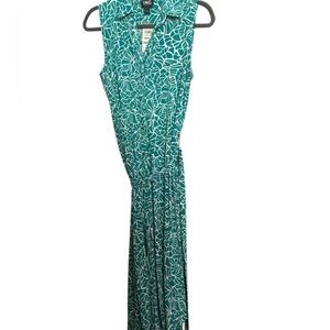 INC International Concepts Blue Notched Collar Sheath Maxi